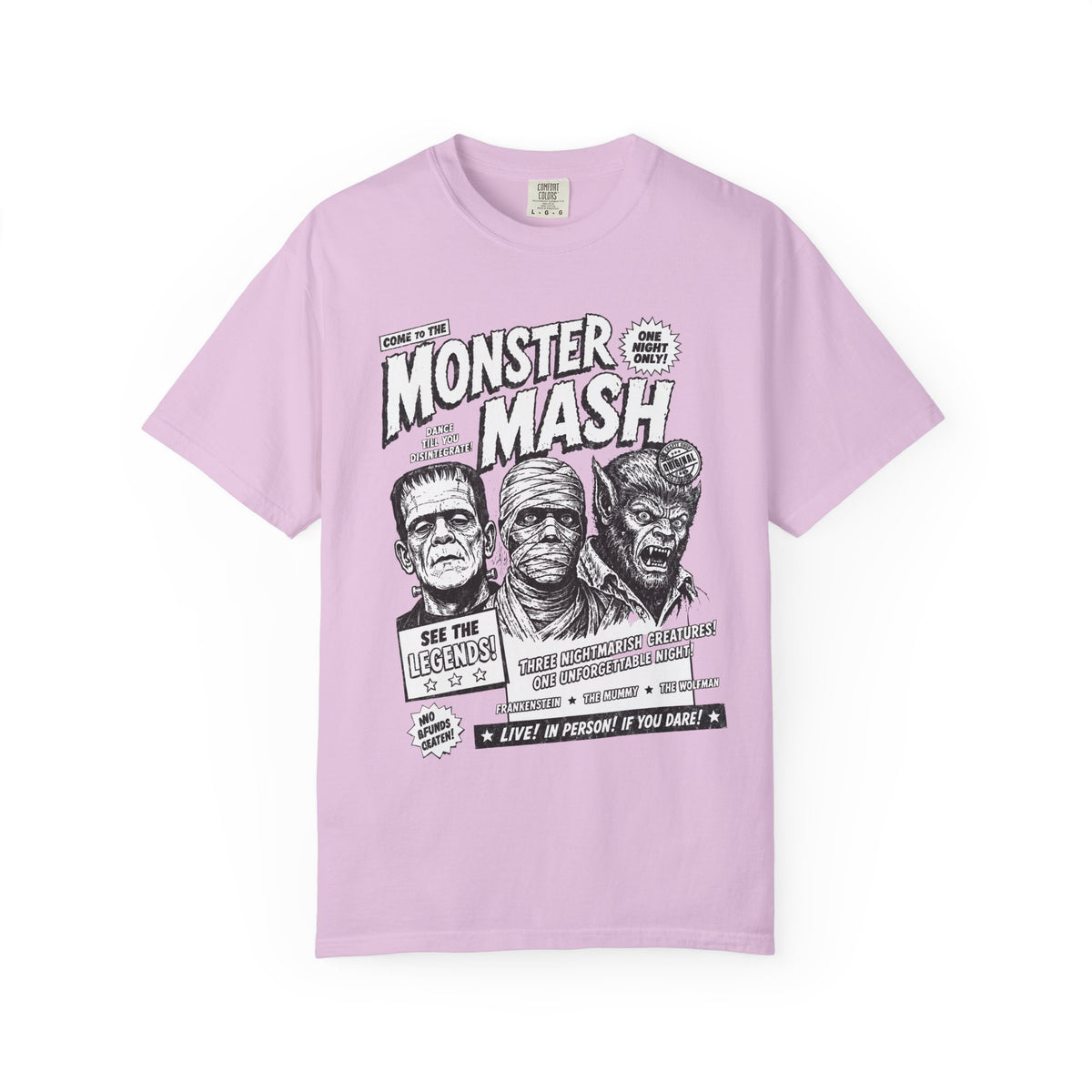 Monster Mash Vintage Horror T-Shirt — Retro Frankenstein Wolfman Mummy Concert Poster