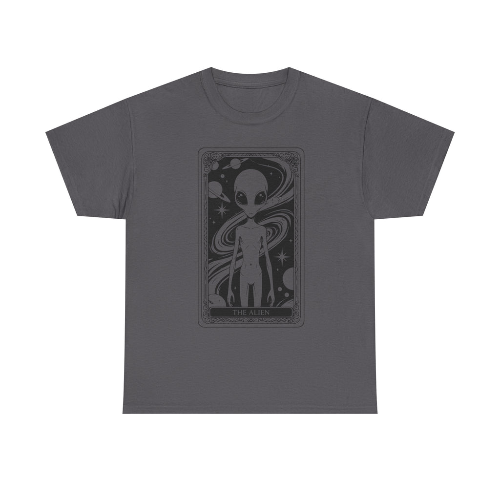 Alien Tarot Graphic Tee — Cosmic Space Alien Illustration Shirt