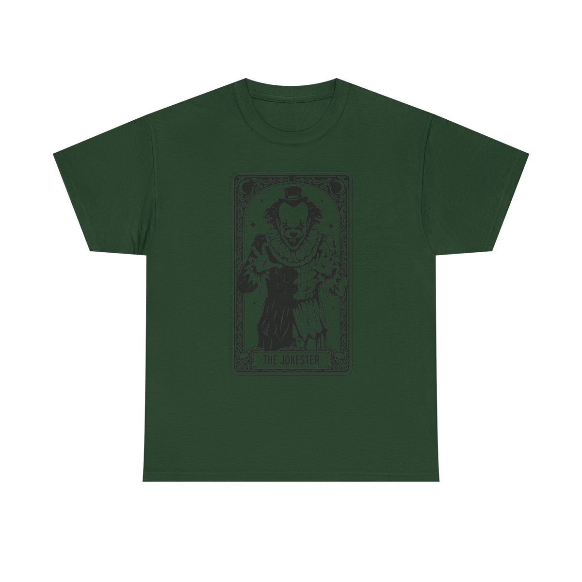 The Jokester Tarot Tee — Vintage Black & White Clown Graphic T‑Shirt