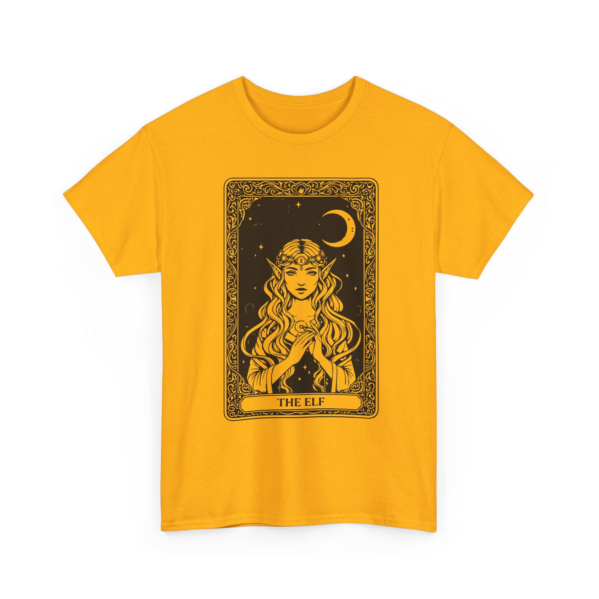 The Elf Tarot Card Tee — Mystical Moon Illustration T-Shirt