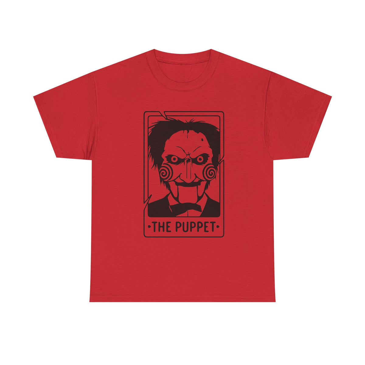 Horror Puppet Graphic Tee — "The Puppet" Vintage Creepy Mask T‑Shirt