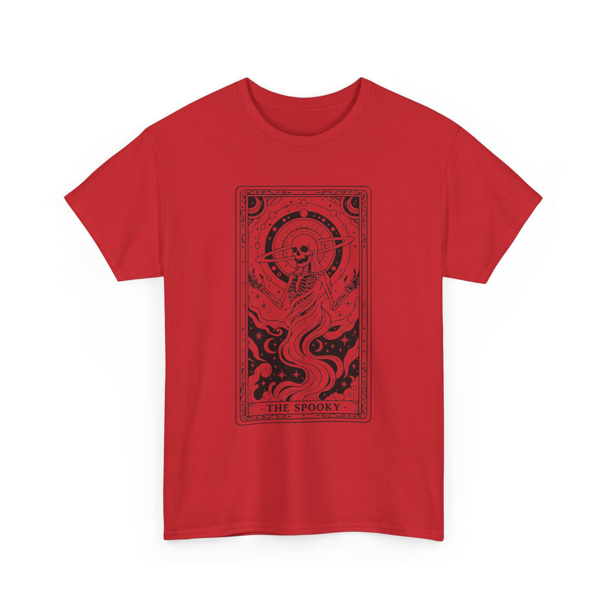 Tarot Skull Flame T‑Shirt — 'The Spooky' Gothic Graphic Tee