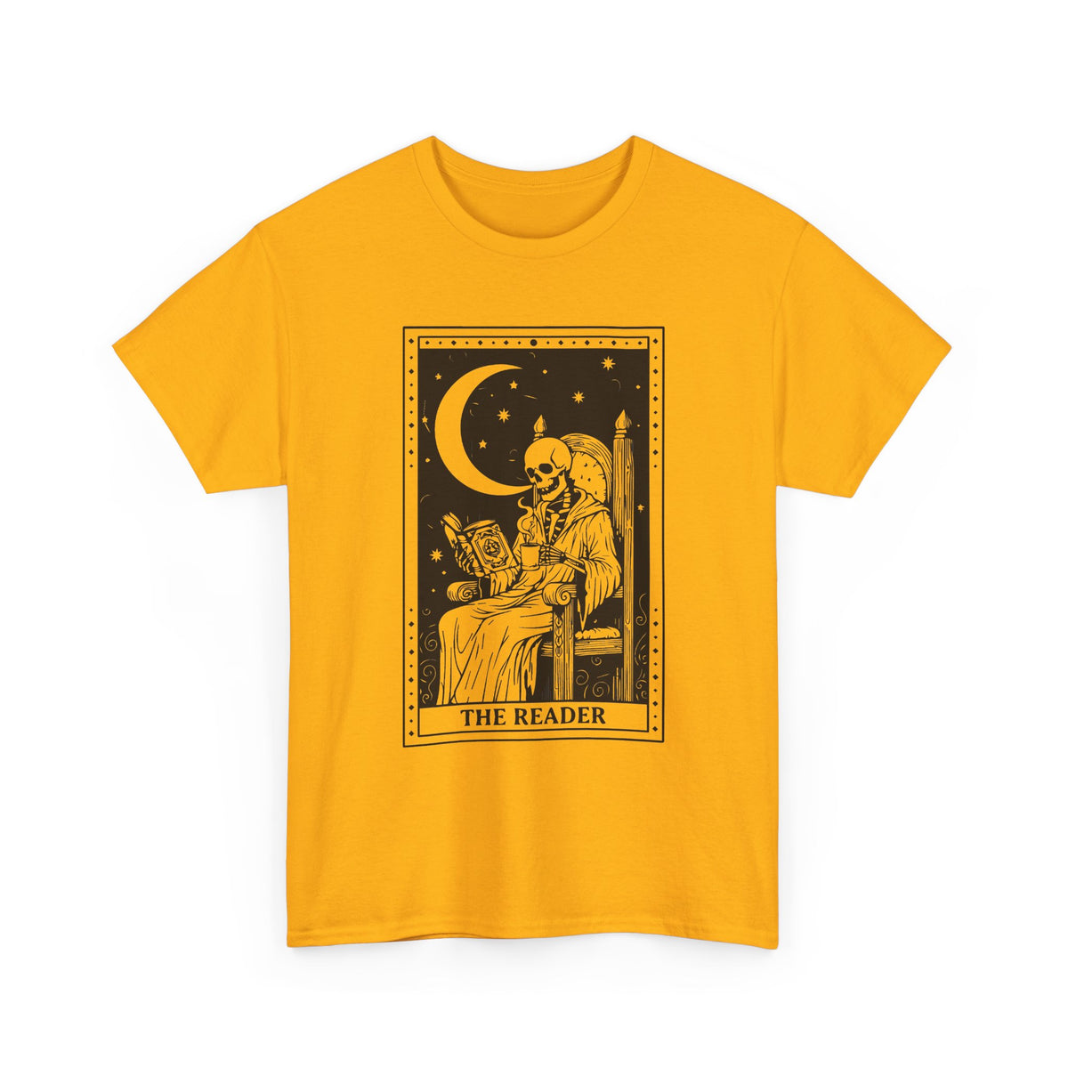 Tarot 'The Reader' Graphic Tee — Moonlit Occult Reading T-Shirt