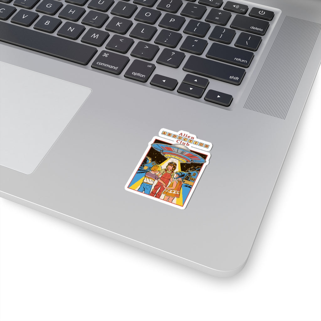 Alien Abduction Club Retro Sticker — Vintage Sci‑Fi Kiss‑Cut Decal