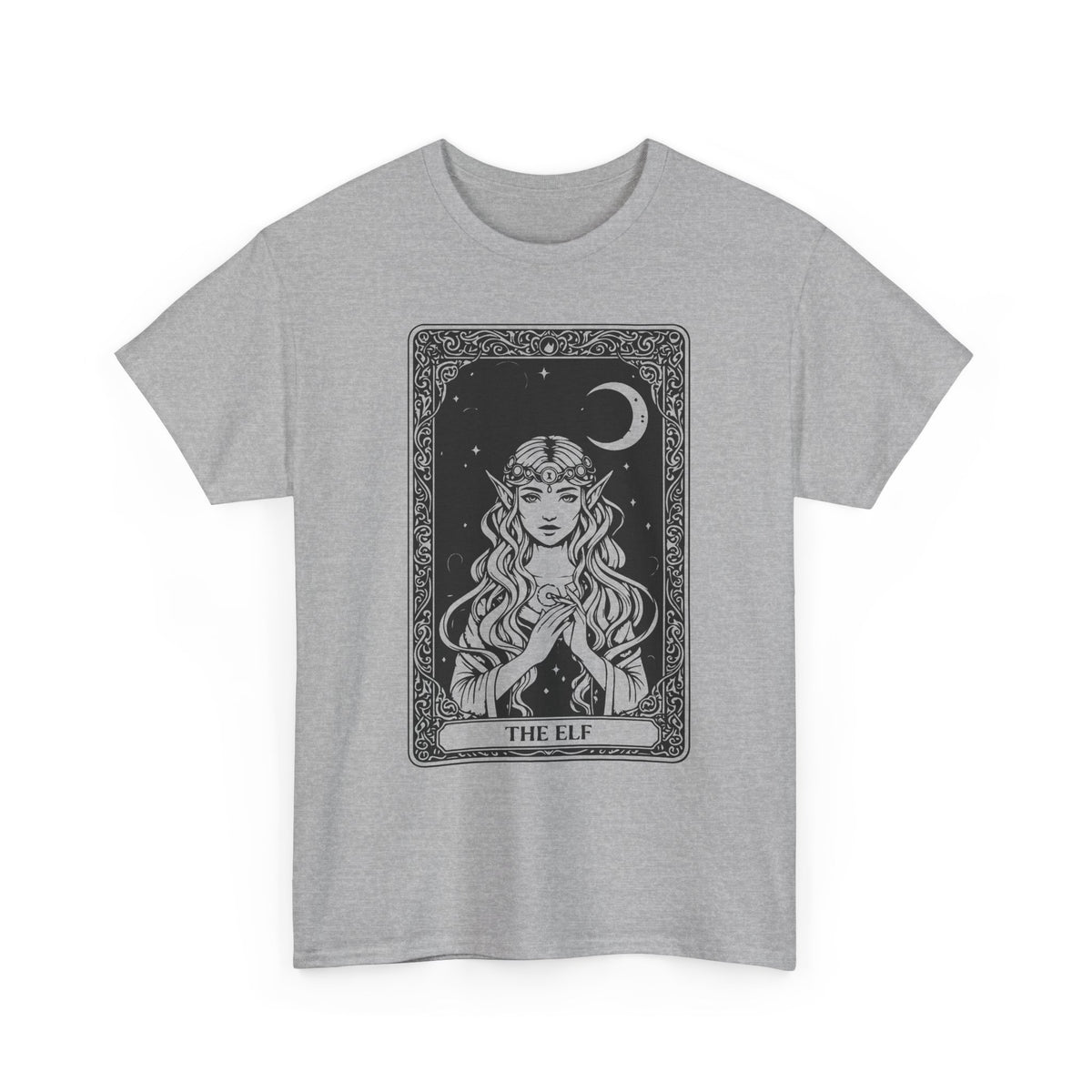 The Elf Tarot Card Tee — Mystical Moon Illustration T-Shirt