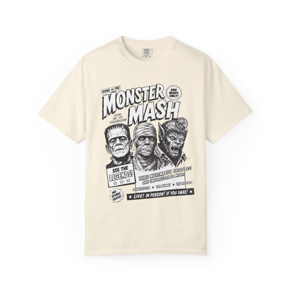 Monster Mash Vintage Horror T-Shirt — Retro Frankenstein Wolfman Mummy Concert Poster