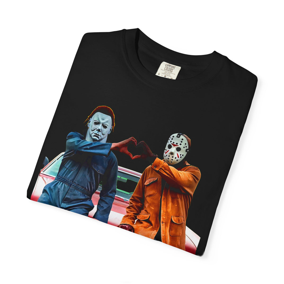 Horror Movie Duo Graphic T-Shirt — Michael & Jason Car Scene