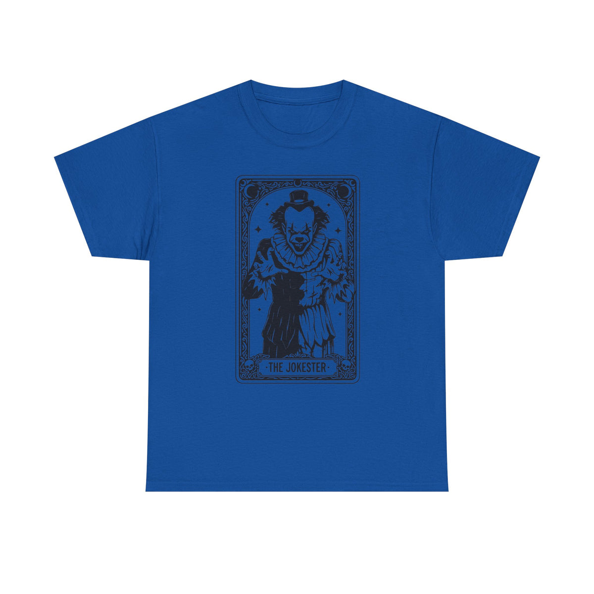 The Jokester Tarot Tee — Vintage Black & White Clown Graphic T‑Shirt
