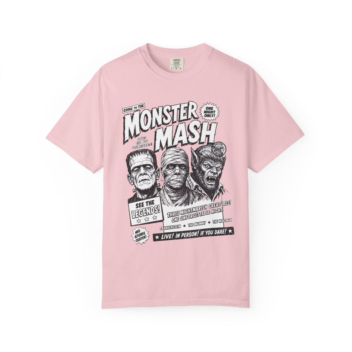 Monster Mash Vintage Horror T-Shirt — Retro Frankenstein Wolfman Mummy Concert Poster