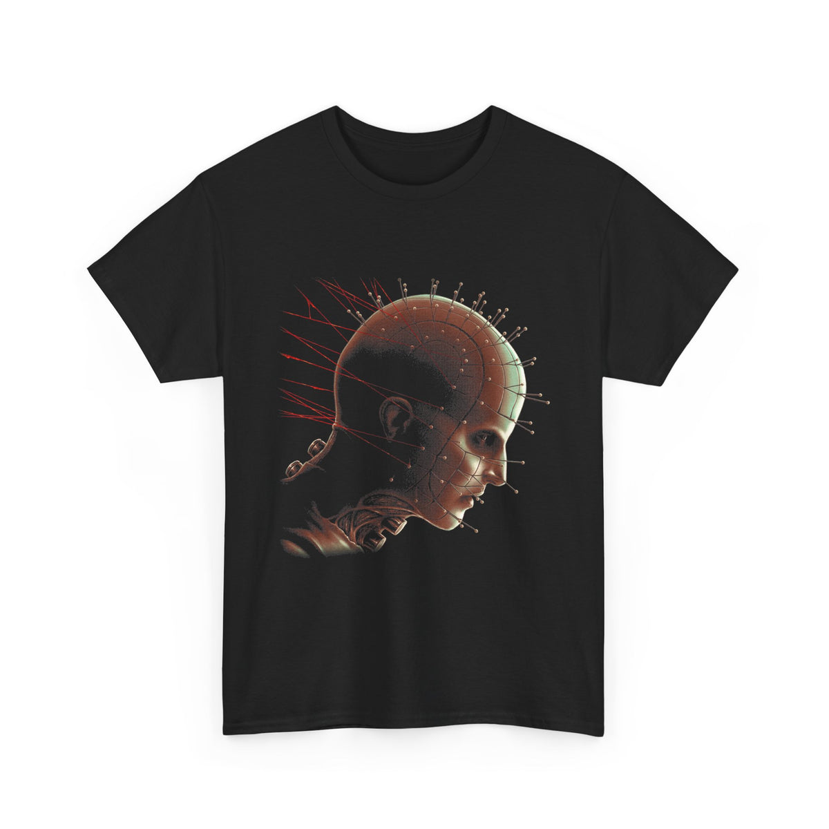 Punk Pinhead Profile Tee — Gothic Horror Skull Punk Rock T-Shirt