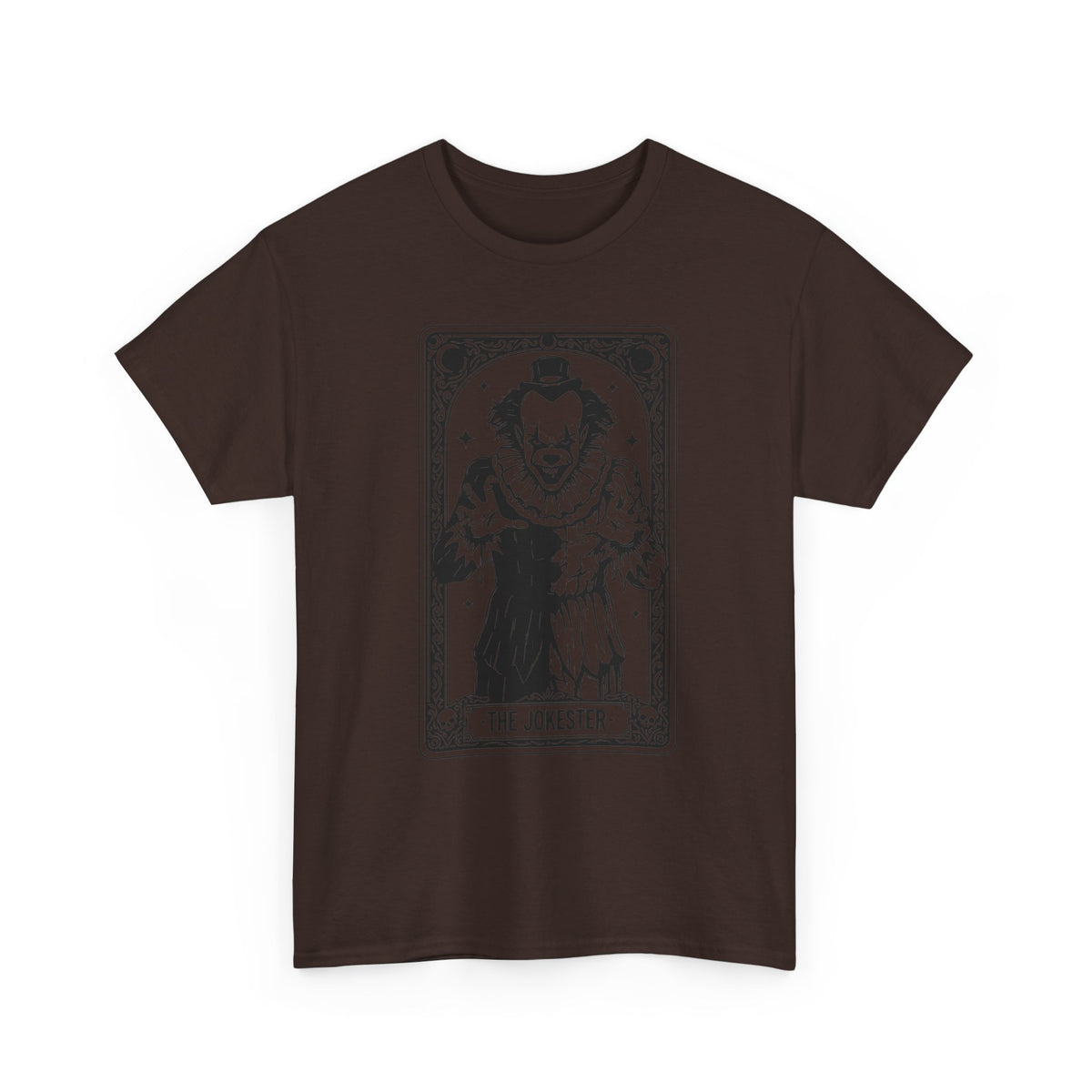 The Jokester Tarot Tee — Vintage Black & White Clown Graphic T‑Shirt