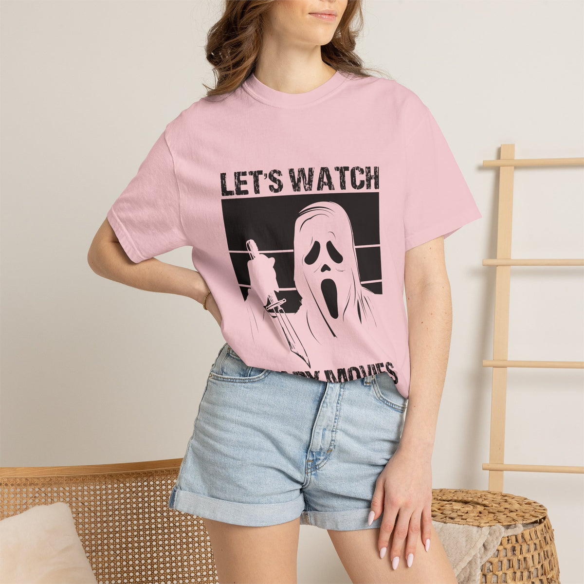 Scary Movies Tee — "Let’s Watch Scary Movies" Horror Graphic T-Shirt