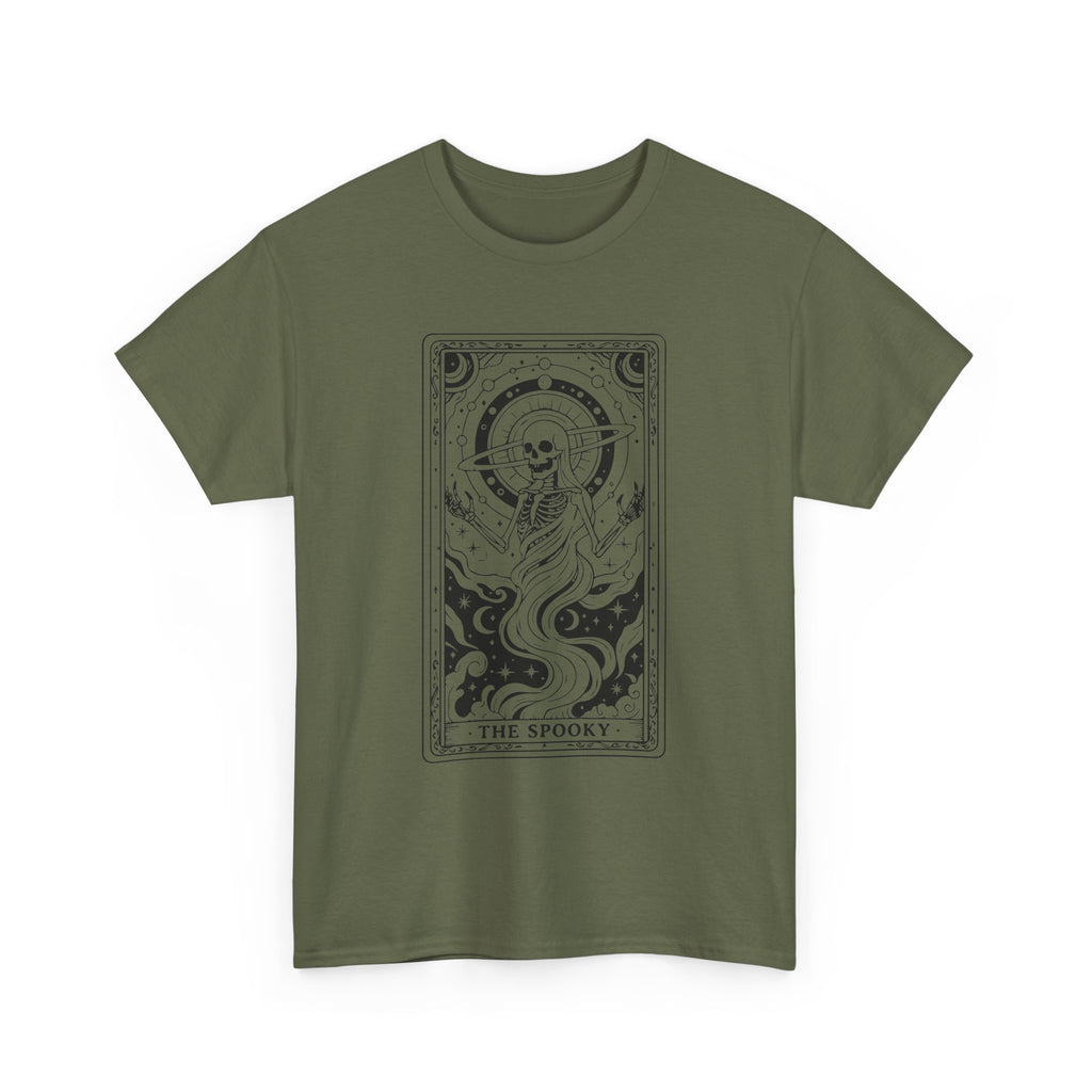 Tarot Skull Flame T‑Shirt — 'The Spooky' Gothic Graphic Tee