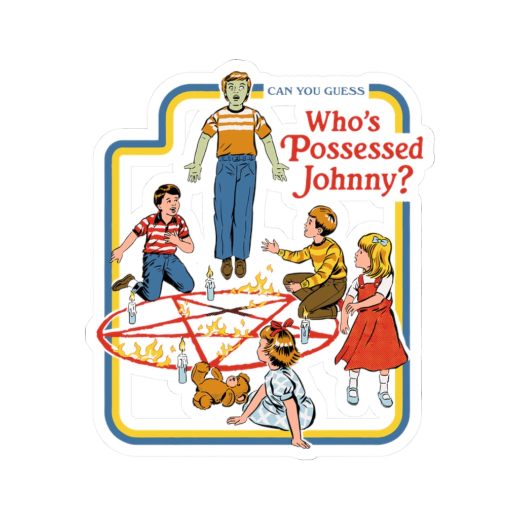 Who's Possessed Johnny? Kiss-Cut Sticker - Retro Creepy Kids Ouija Art