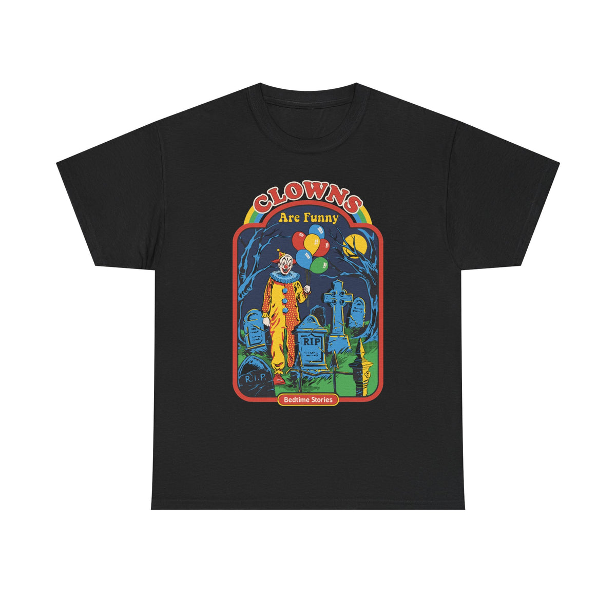Creepy Clown Graveyard T-Shirt — "Clowns Are Funny" Halloween Tee