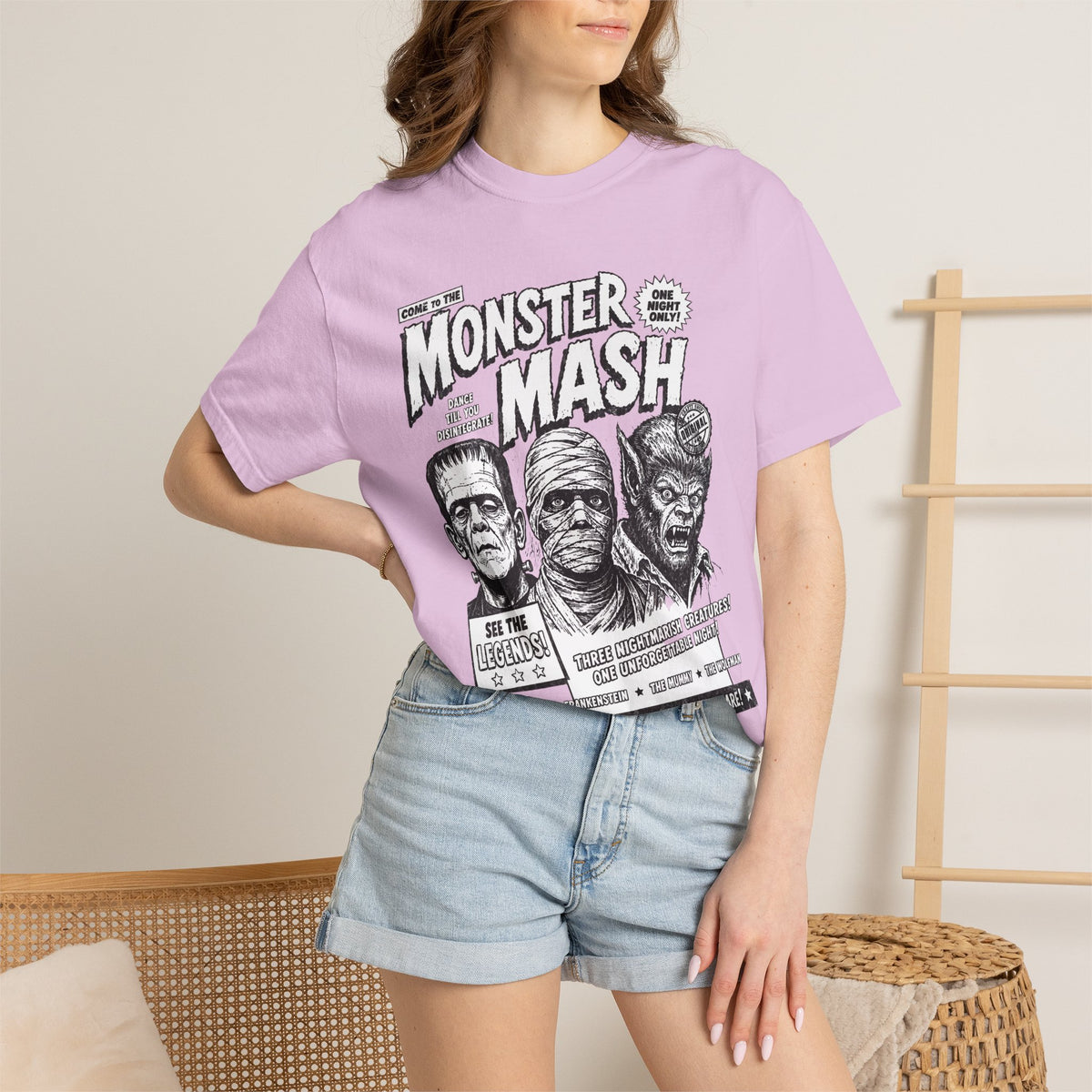 Monster Mash Vintage Horror T-Shirt — Retro Frankenstein Wolfman Mummy Concert Poster