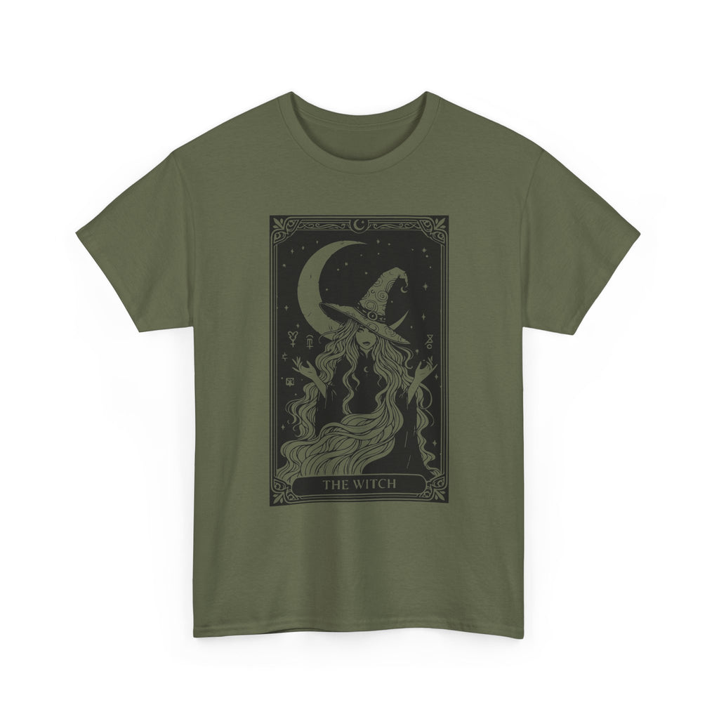 Witch & Moon T-Shirt — Mystical Tarot Art Graphic Tee