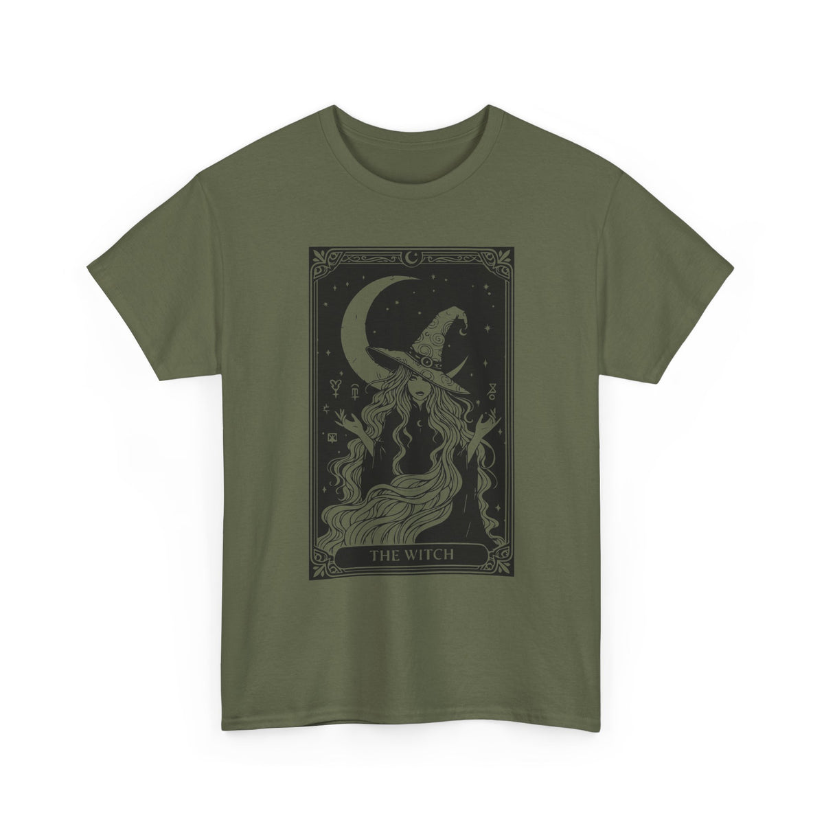 Witch & Moon T-Shirt — Mystical Tarot Art Graphic Tee