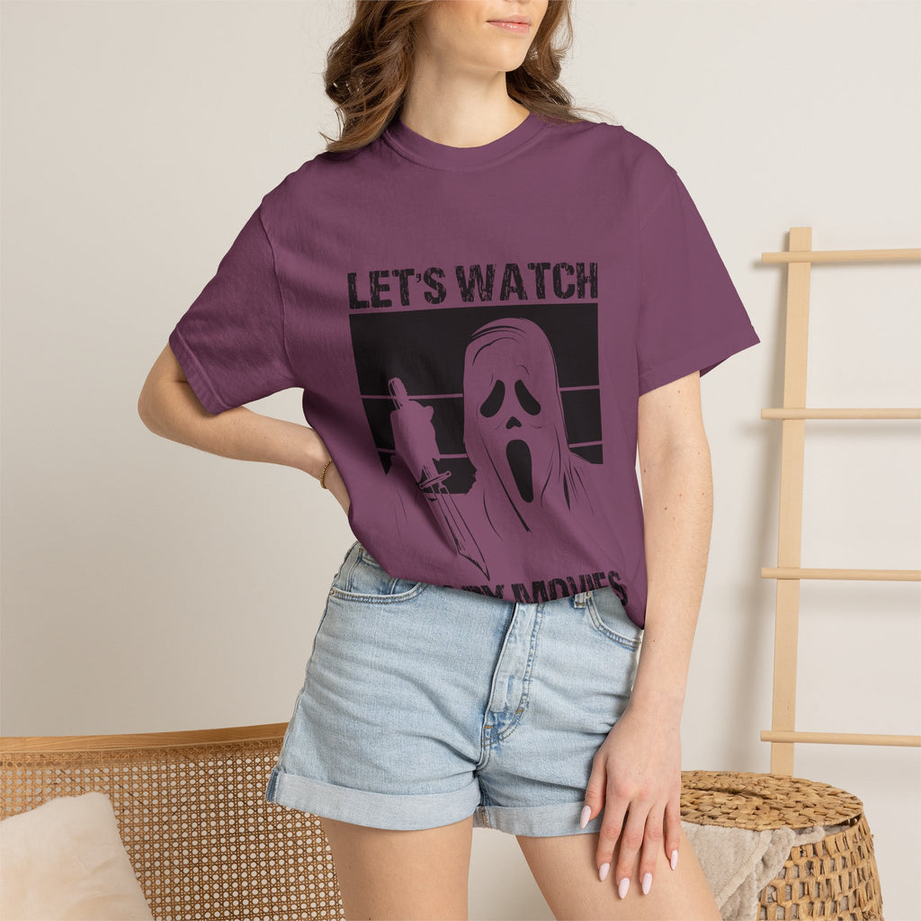 Scary Movies Tee — "Let’s Watch Scary Movies" Horror Graphic T-Shirt
