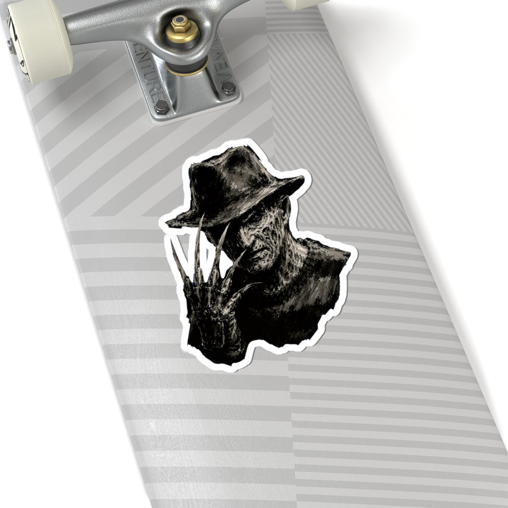 Horror Icon Sticker — Freddy Krueger Style Kiss-Cut Decal