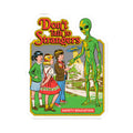 Don't Talk to Strangers Alien Sticker — Retro Safety Education Kiss-Cut Sticker