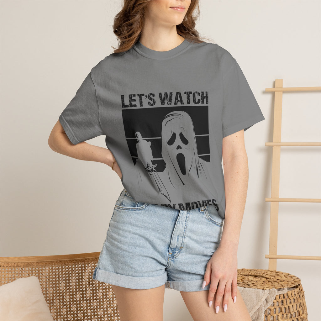 Scary Movies Tee — "Let’s Watch Scary Movies" Horror Graphic T-Shirt