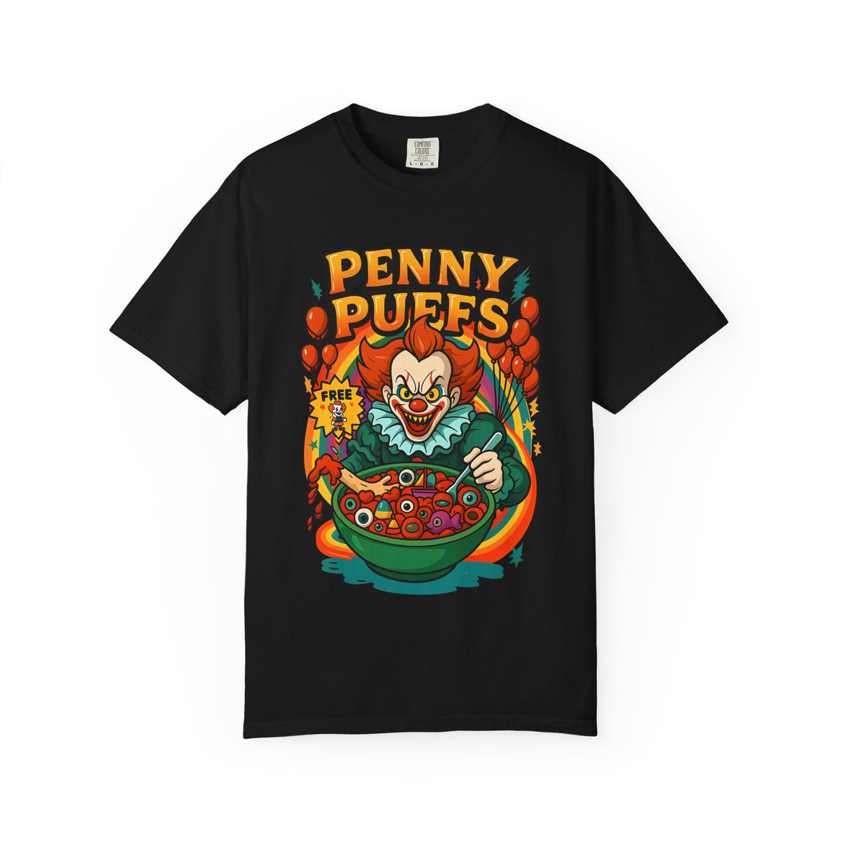 T-Shirt — Penny Puffs Horror Clown Cereal Tee