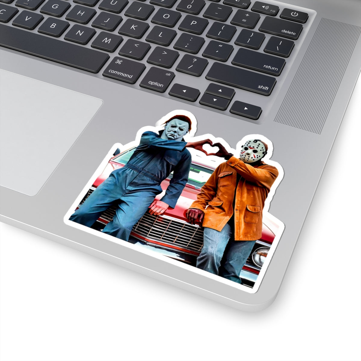 Horror Duo Sticker — Michael Myers & Jason Voorhees Heart Pose Kiss-Cut Sticker