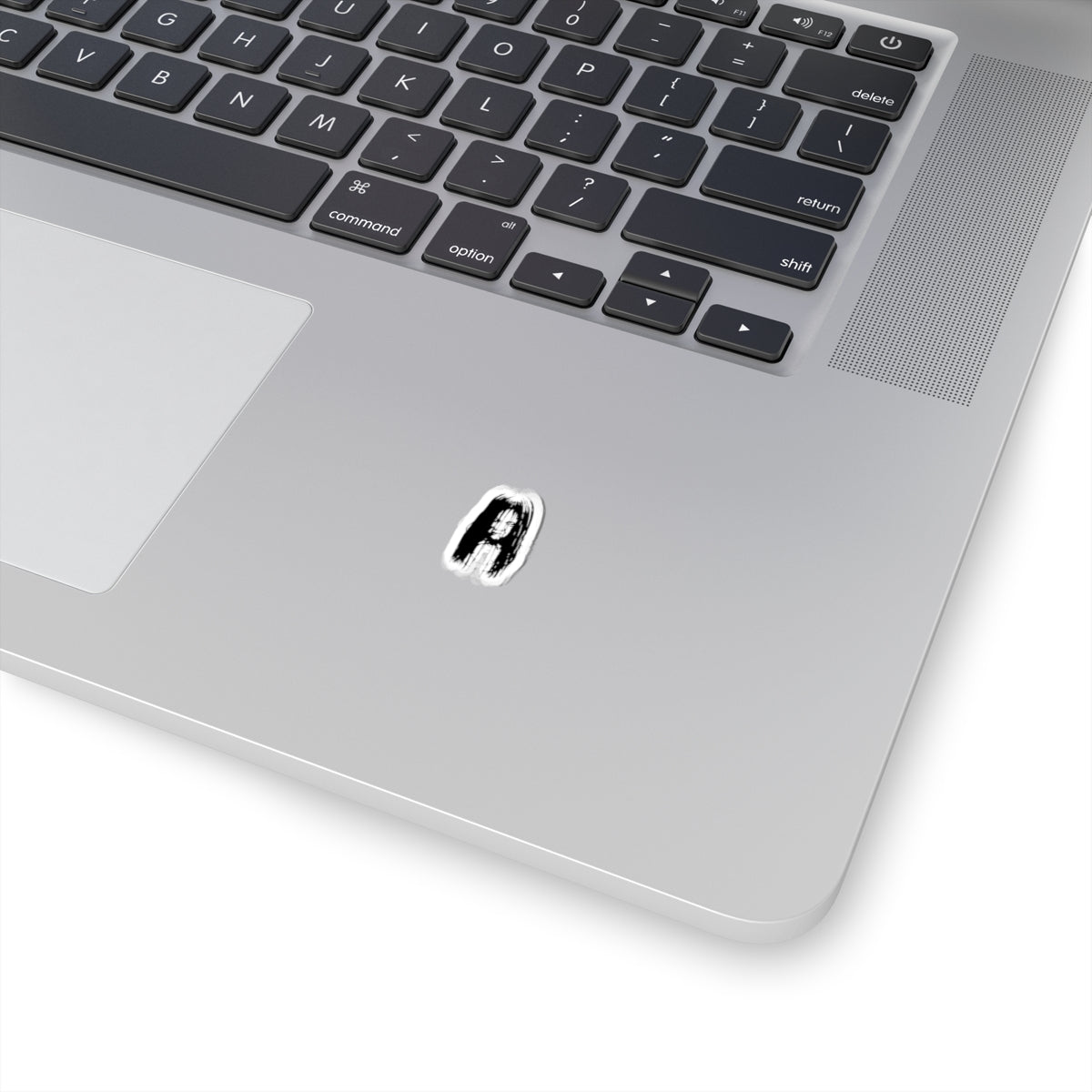 Creepy Girl Kiss-Cut Sticker — Horror Laptop Decal