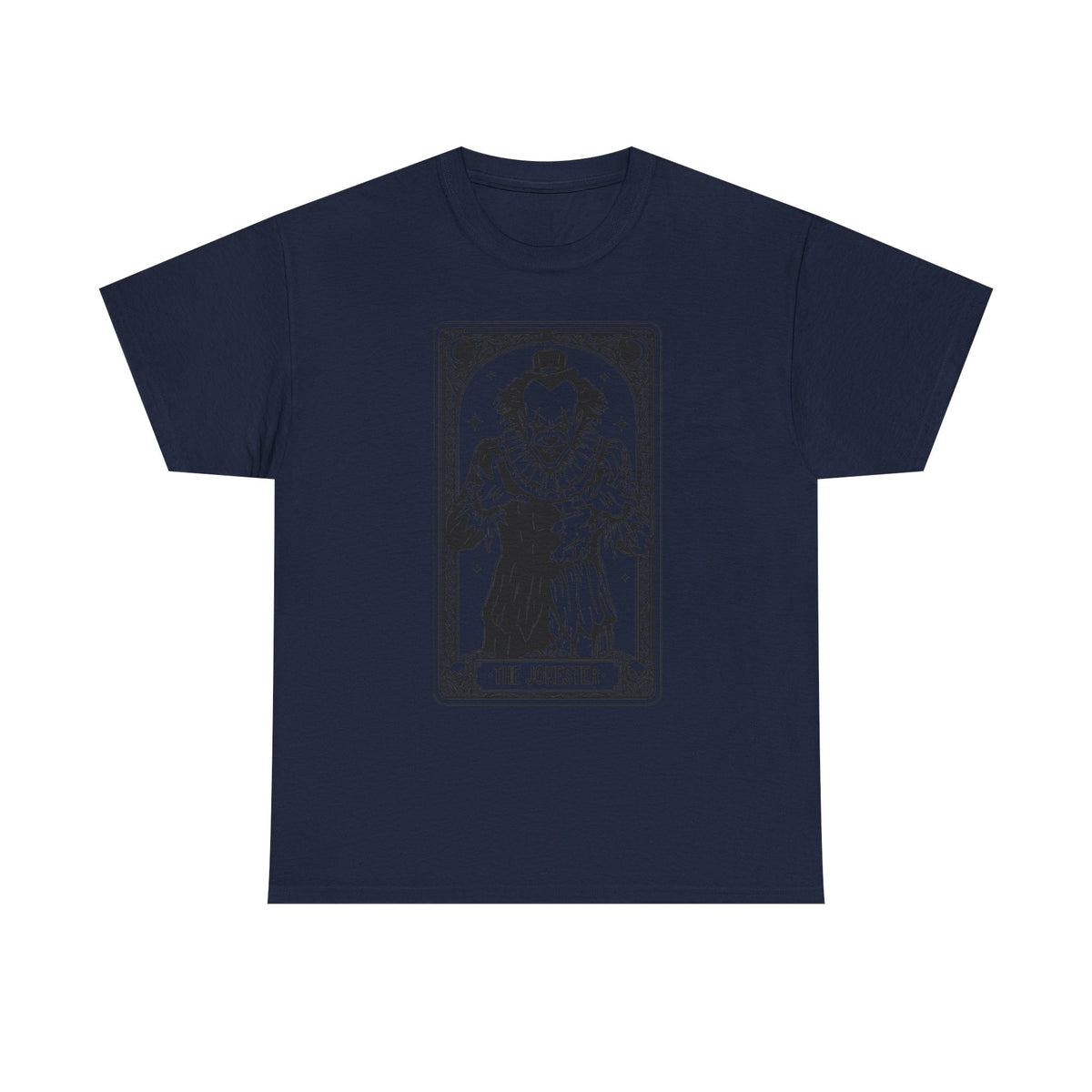The Jokester Tarot Tee — Vintage Black & White Clown Graphic T‑Shirt