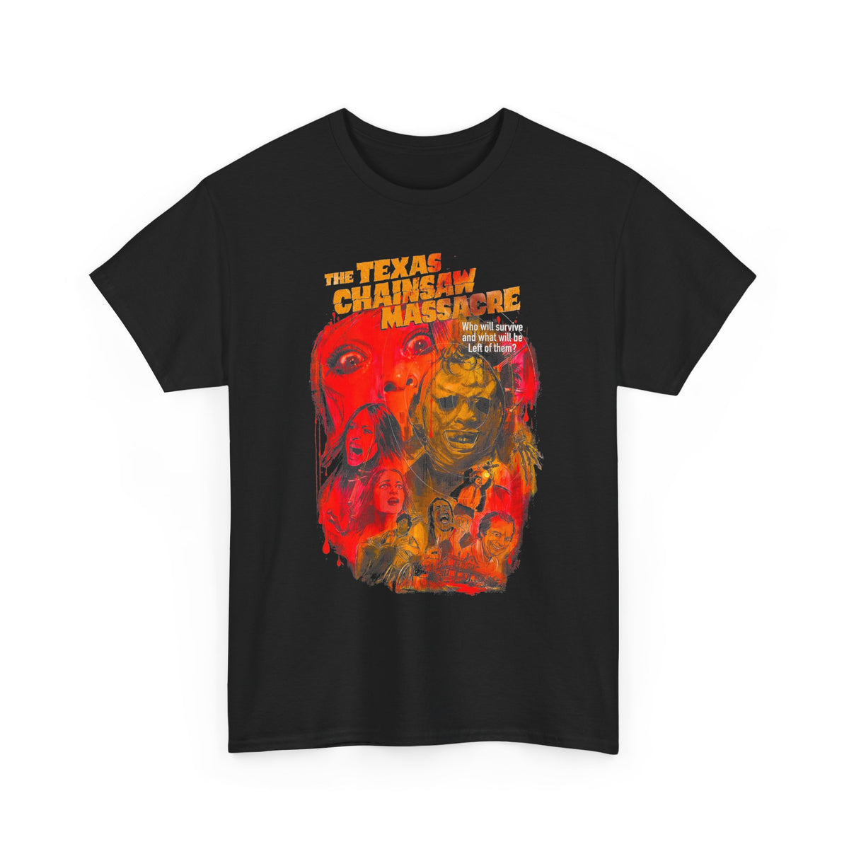 Vintage Horror Tee — Fiery Monster Graphic with 'Satan Chase' Text