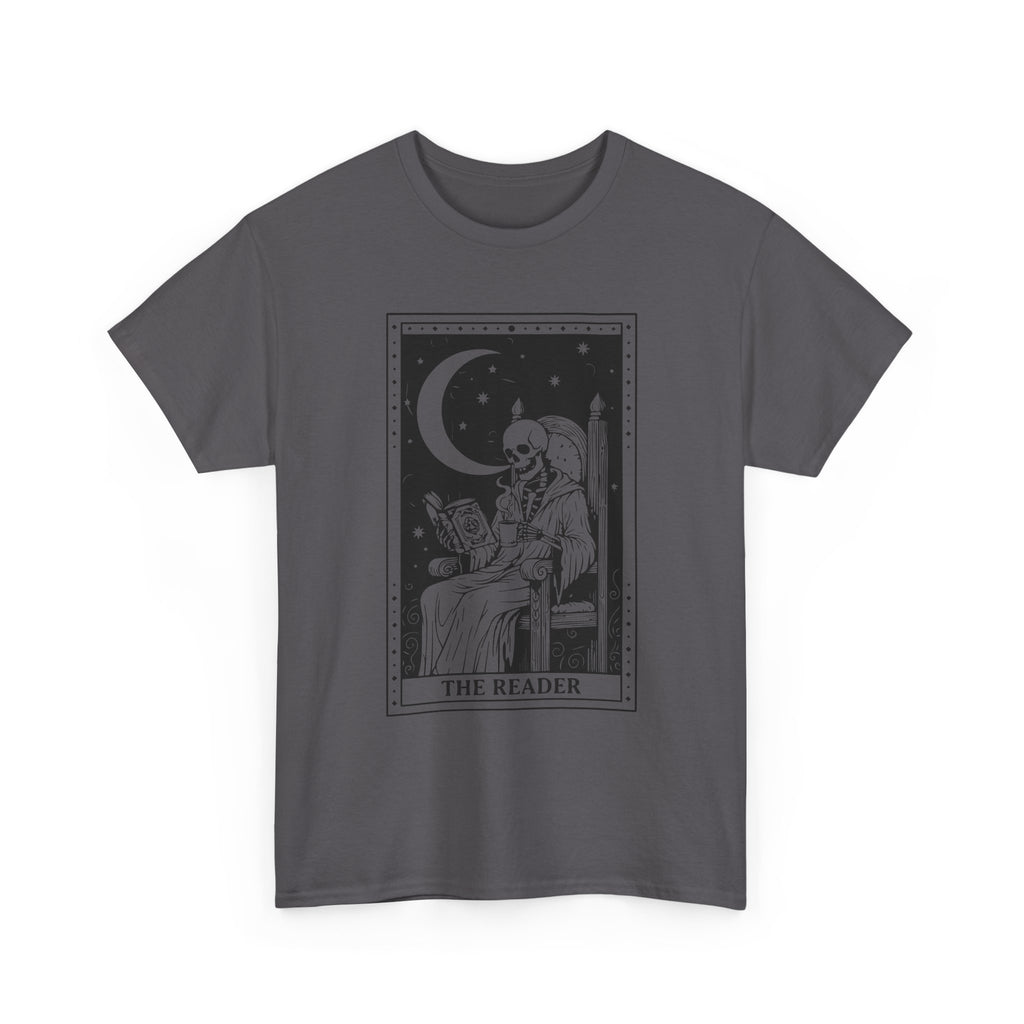 Tarot 'The Reader' Graphic Tee — Moonlit Occult Reading T-Shirt
