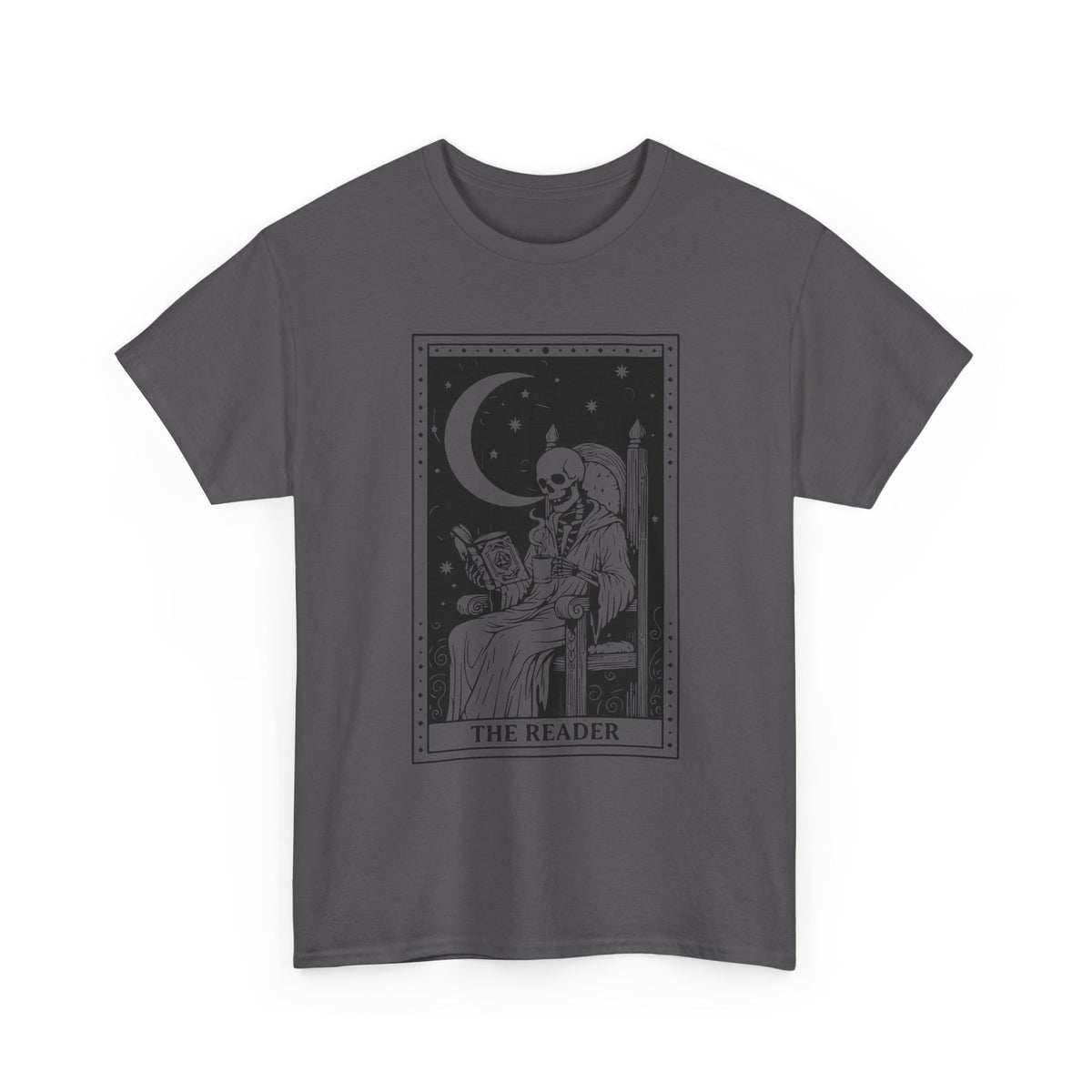 Tarot 'The Reader' Graphic Tee — Moonlit Occult Reading T-Shirt