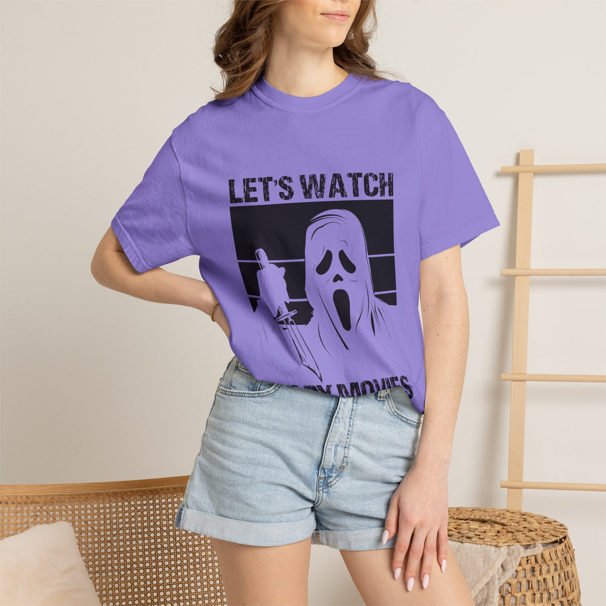 Scary Movies Tee — "Let’s Watch Scary Movies" Horror Graphic T-Shirt