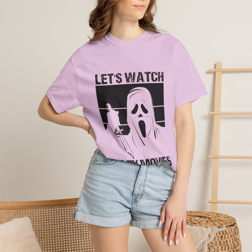 Scary Movies Tee — "Let’s Watch Scary Movies" Horror Graphic T-Shirt