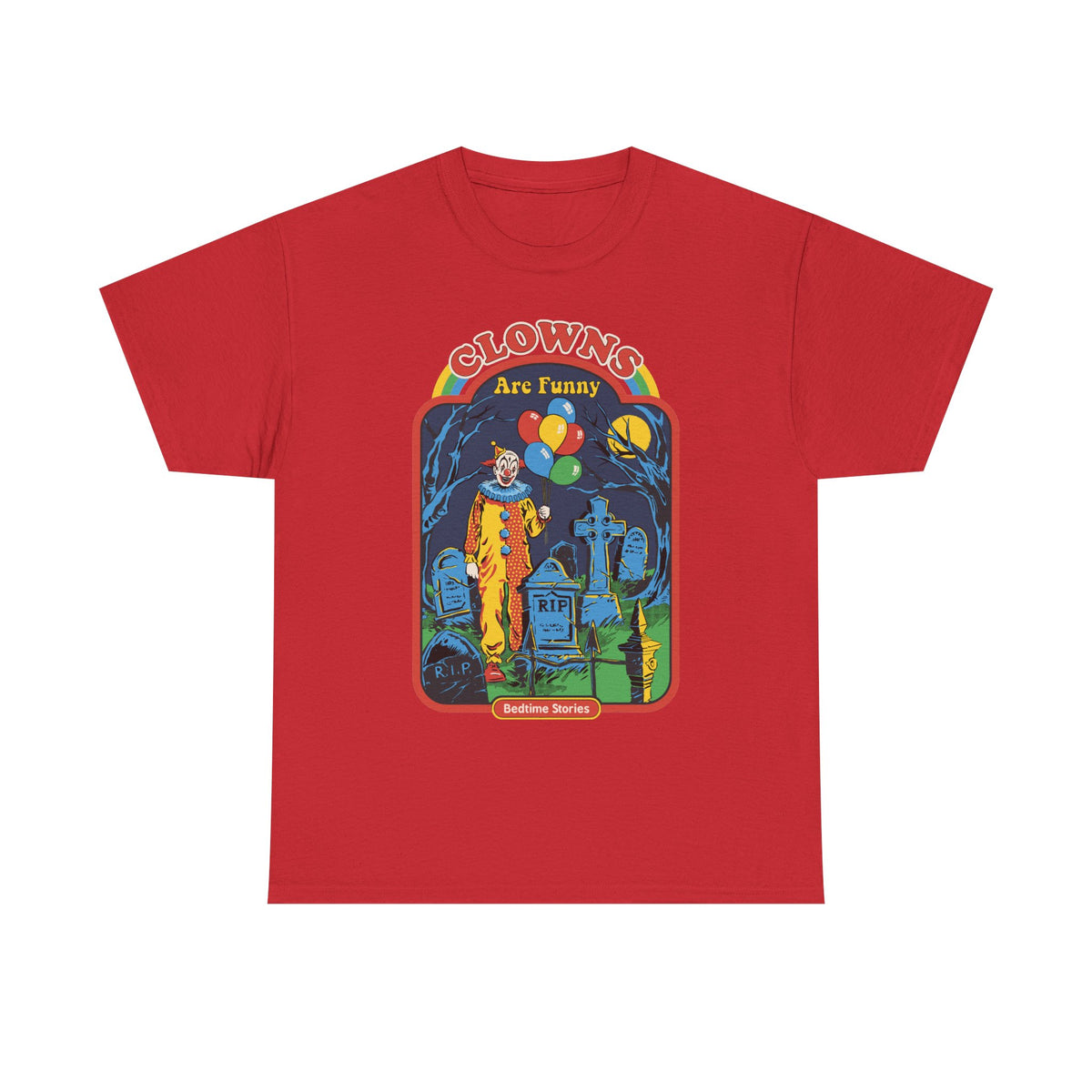 Creepy Clown Graveyard T-Shirt — "Clowns Are Funny" Halloween Tee