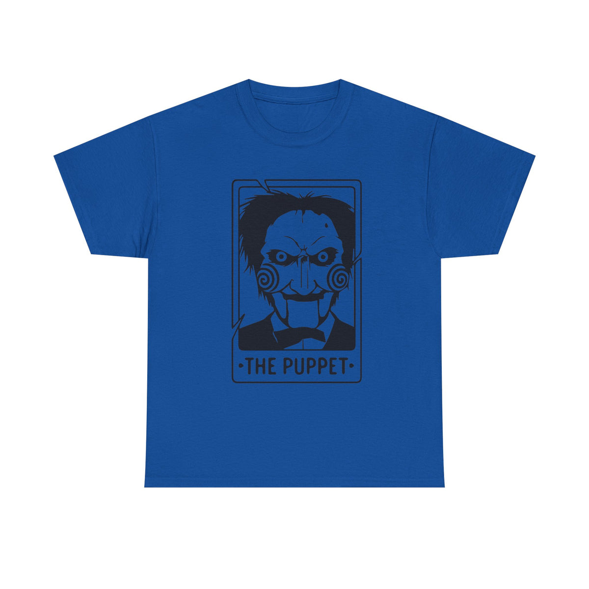 Horror Puppet Graphic Tee — "The Puppet" Vintage Creepy Mask T‑Shirt