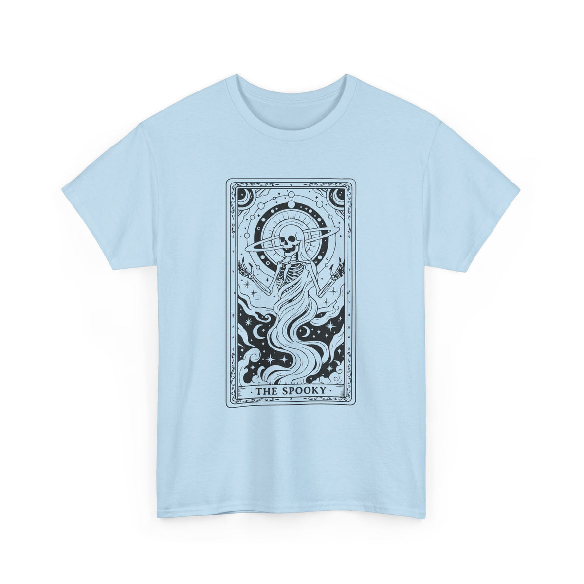 Tarot Skull Flame T‑Shirt — 'The Spooky' Gothic Graphic Tee