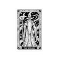 Wizard Tarot Kiss-Cut Sticker — Mystical Black & White Mage Design