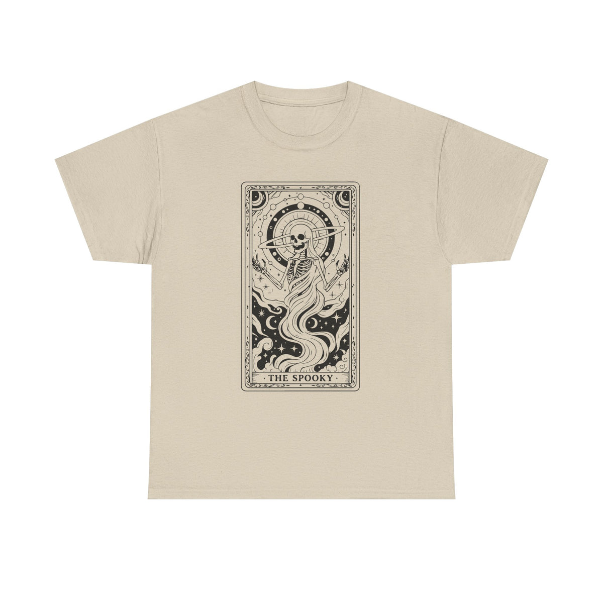 Tarot Skull Flame T‑Shirt — 'The Spooky' Gothic Graphic Tee