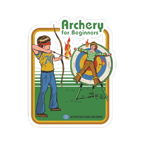 Archery for Beginners Sticker — Retro Kids Sports Kiss-Cut Sticker