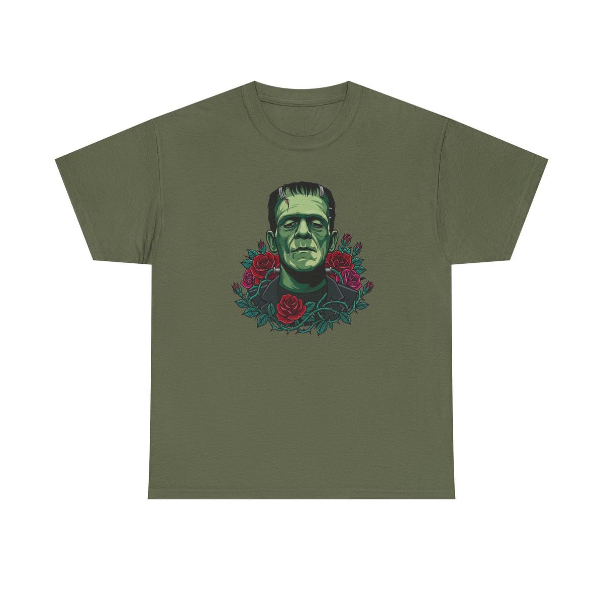 Frankenstein Portrait Tee — Gothic Rose Monster T-Shirt