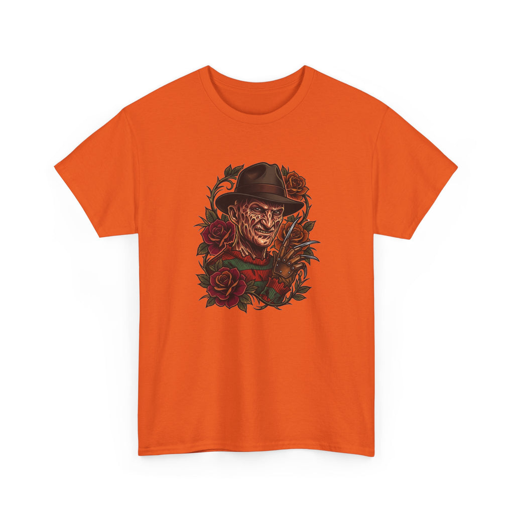 Horror Rose Tee — Vintage Freddy-Inspired Nightmare Skull Graphic T-Shirt