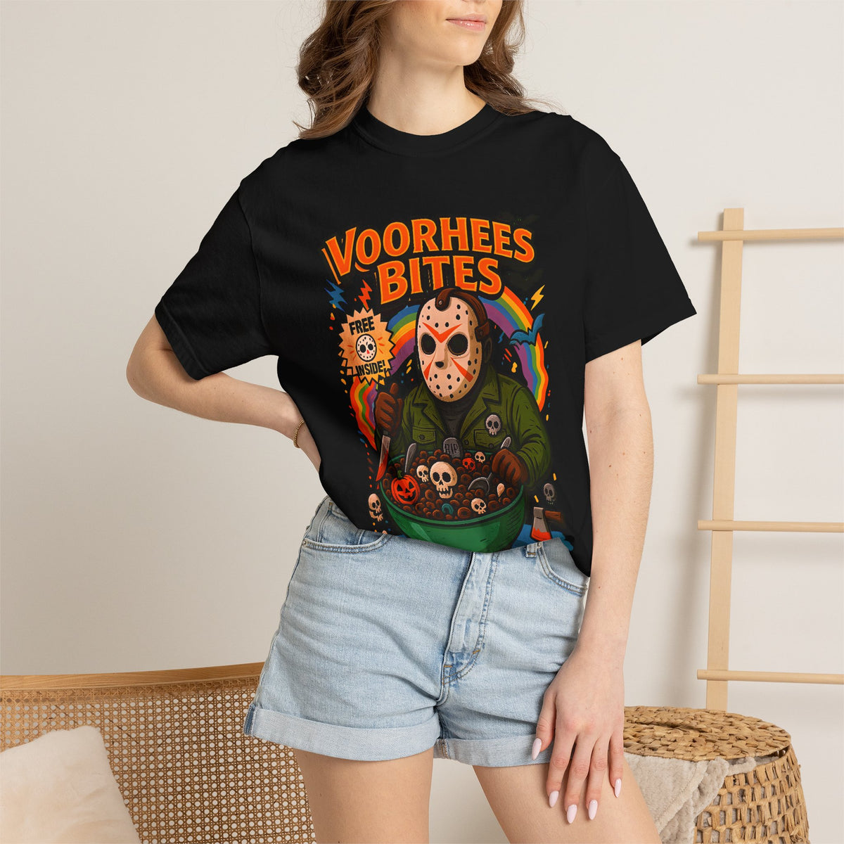 Horror Chef Graphic T-Shirt — "Voorhees Bites" Vintage Jason Bowling Tee