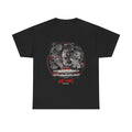 Graphic Tee — Retro Distressed Skate Skull Design with 'Fate Drops' Text