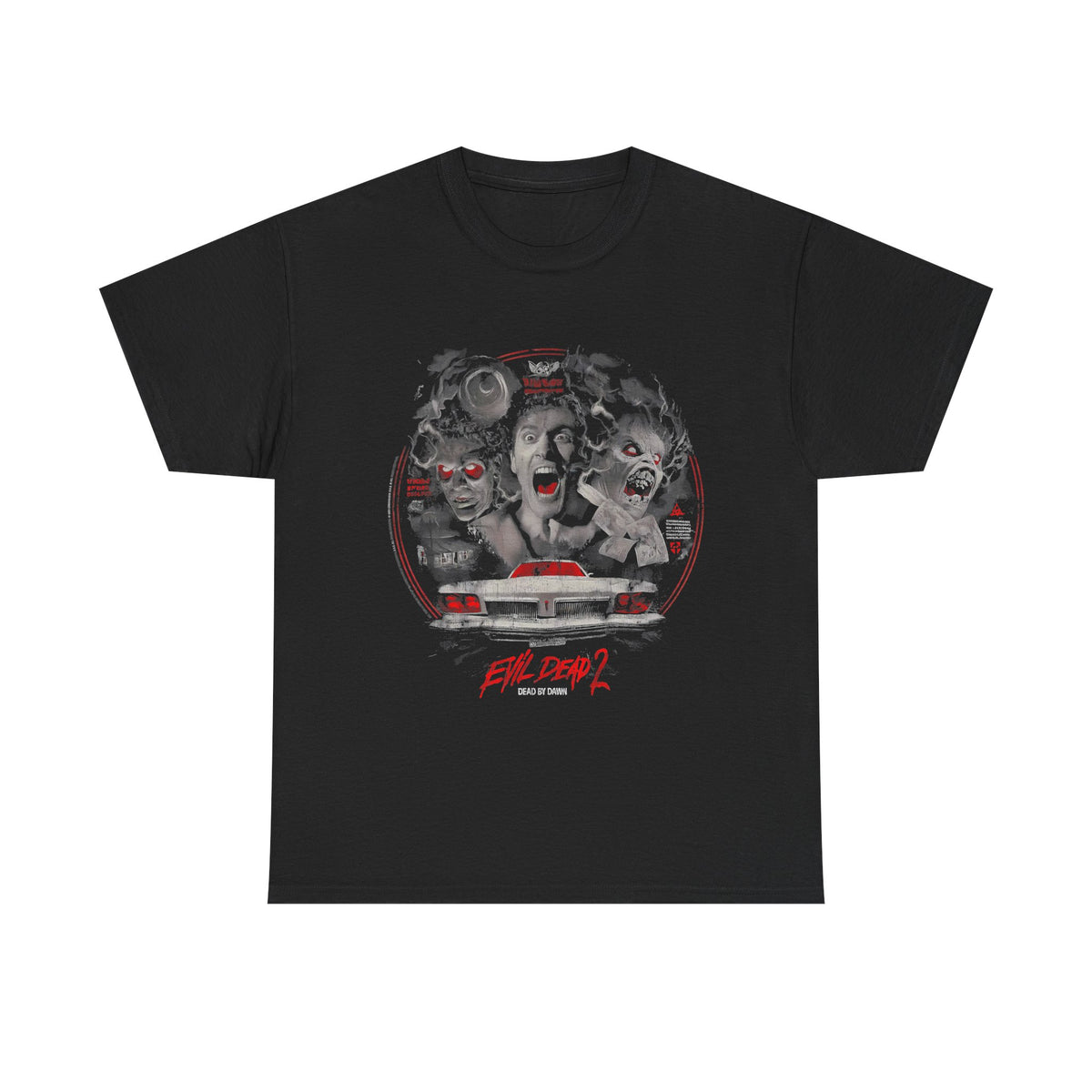 Graphic Tee — Retro Distressed Skate Skull Design with 'Fate Drops' Text