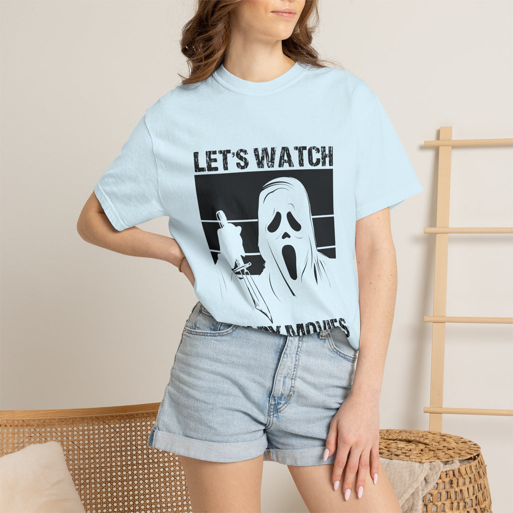 Scary Movies Tee — "Let’s Watch Scary Movies" Horror Graphic T-Shirt