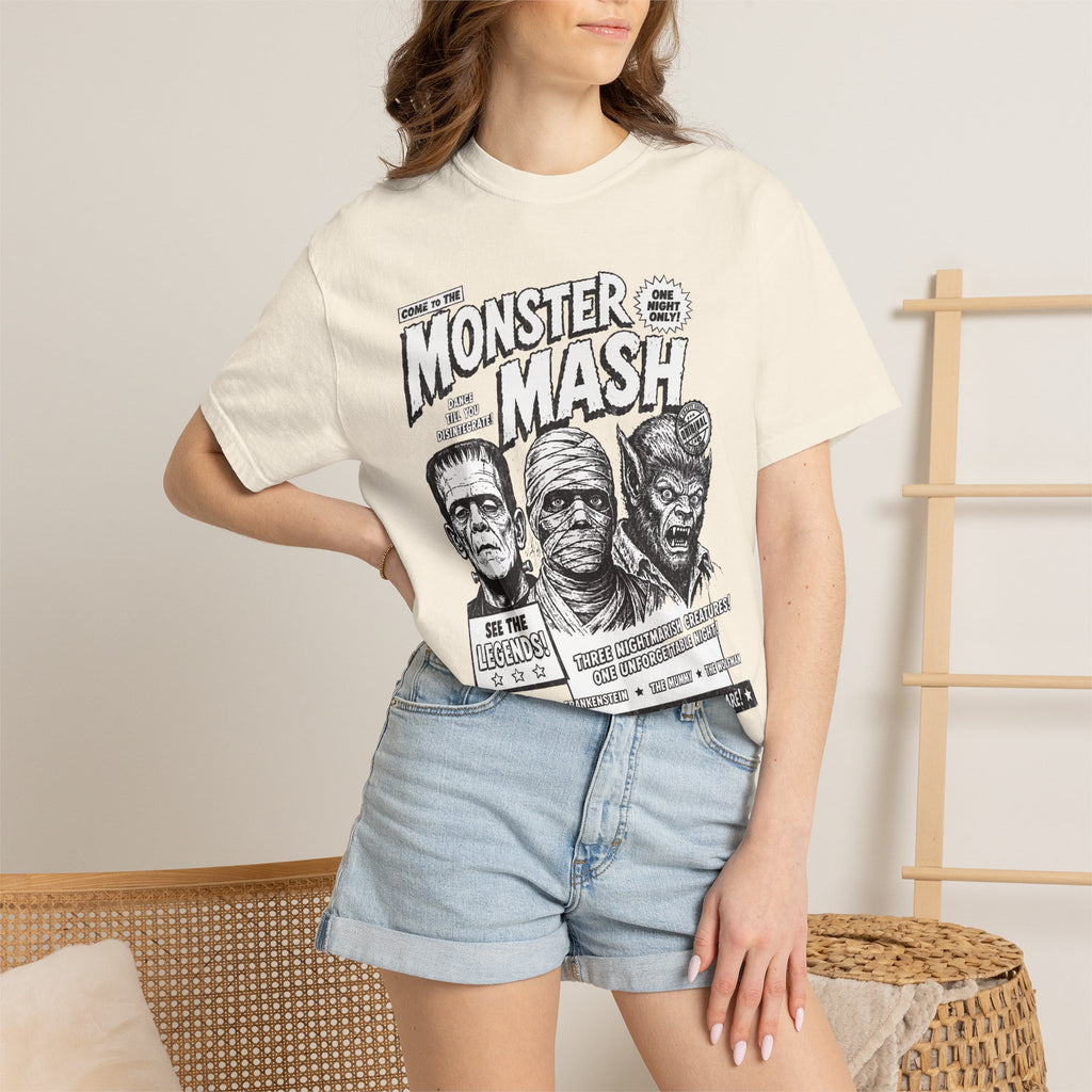 Monster Mash Vintage Horror T-Shirt — Retro Frankenstein Wolfman Mummy Concert Poster