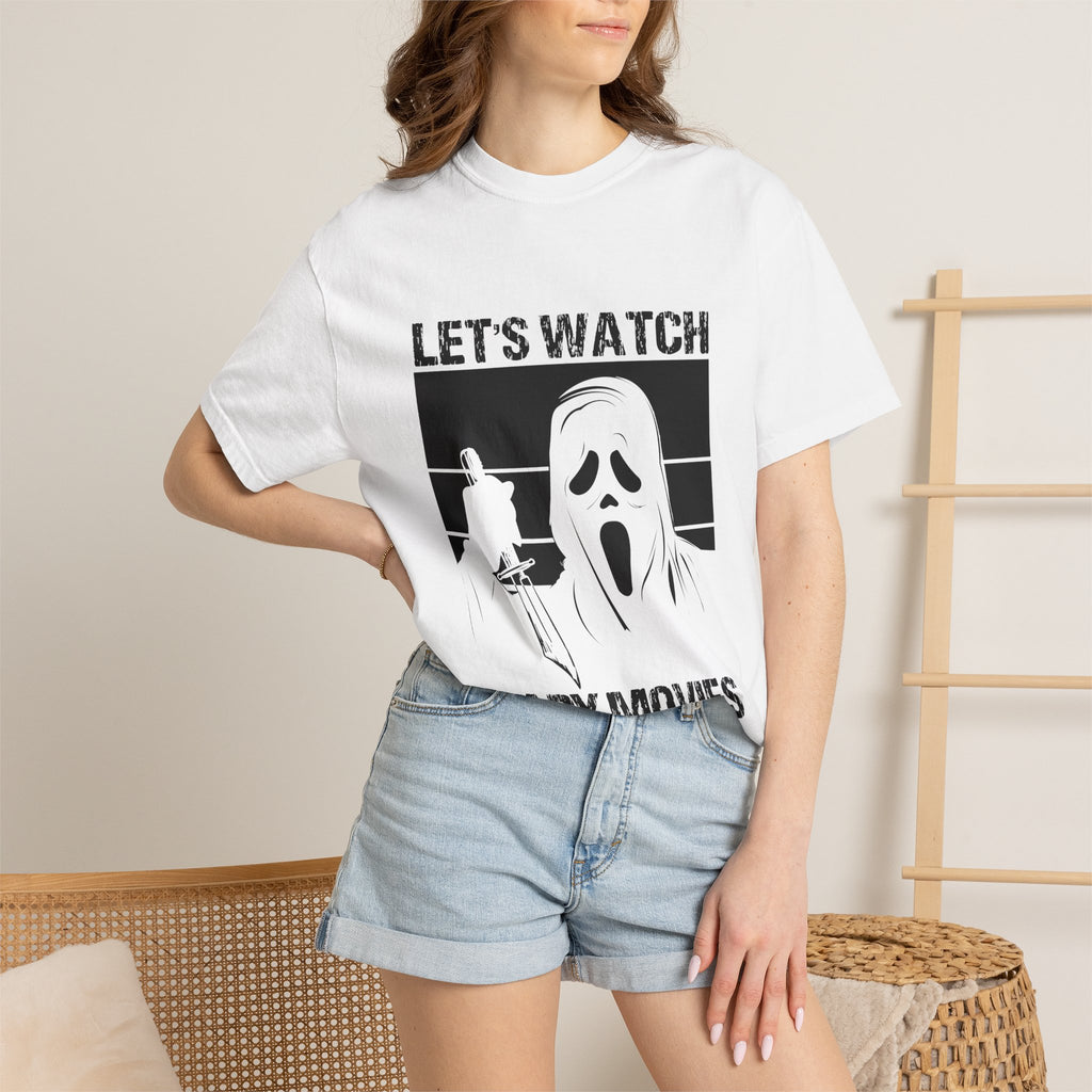 Scary Movies Tee — "Let’s Watch Scary Movies" Horror Graphic T-Shirt