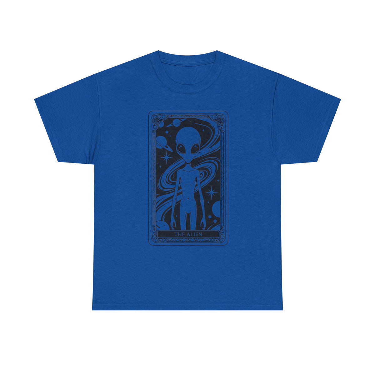 Alien Tarot Graphic Tee — Cosmic Space Alien Illustration Shirt